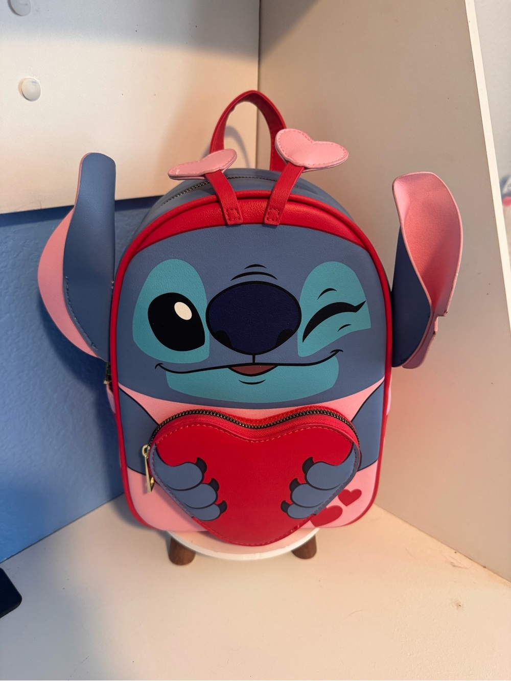 Her Universe Stitch Heart Mini Backpack - Blue & Pink & Red